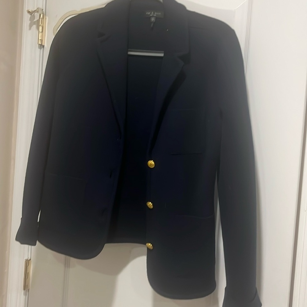 rag & bone Blue Blazer with Gold Buttons